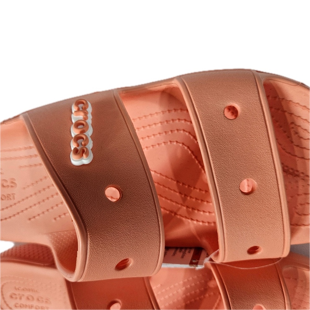 Crocs Classic Sandal Shoes Mens Size 9 Womens 11 Coral Two‎ Strap Slide Comfort - Picture 6 of 7